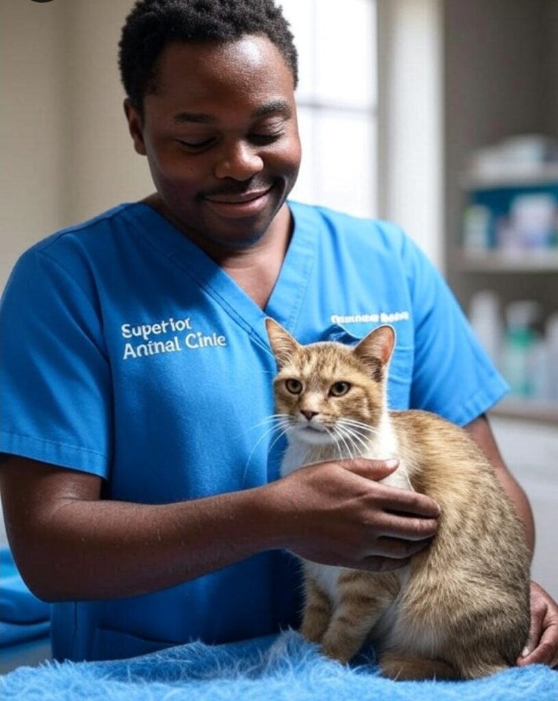 Best cat doctor in Uganda washing a cat at Superior Animal Clinic