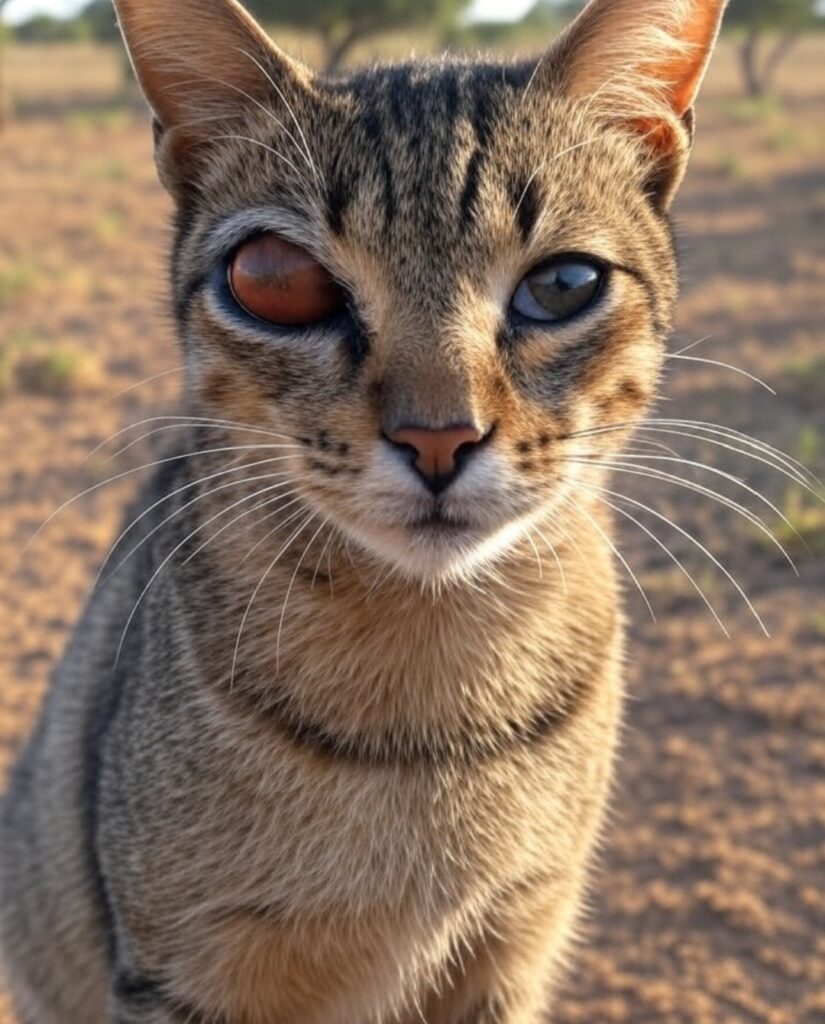 Cat with red eyes in Kampala getting treatment at Superior Animal Clinic