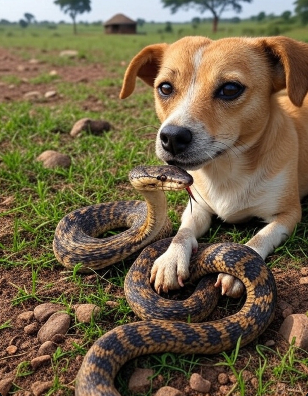 Dog receiving emergency snake bite treatment in Kampala at Superior Animal Clinic