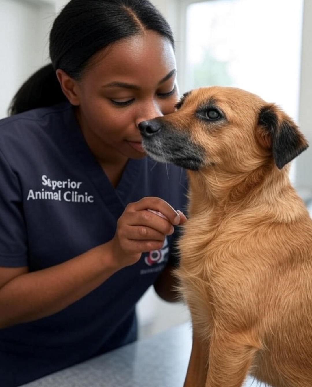 Veterinarian treating dog skin allergies in Makindye, Kampala at Superior Animal Clinic