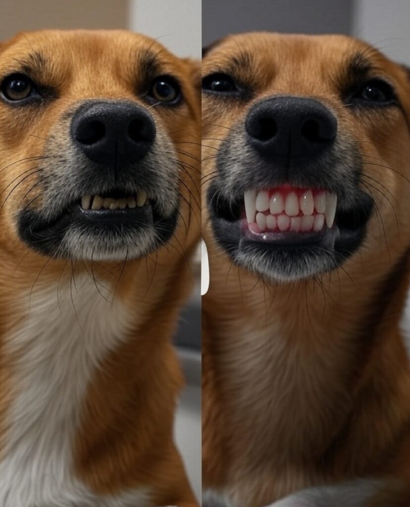 Before and after dog teeth cleaning in Kampala – Superior Animal Clinic