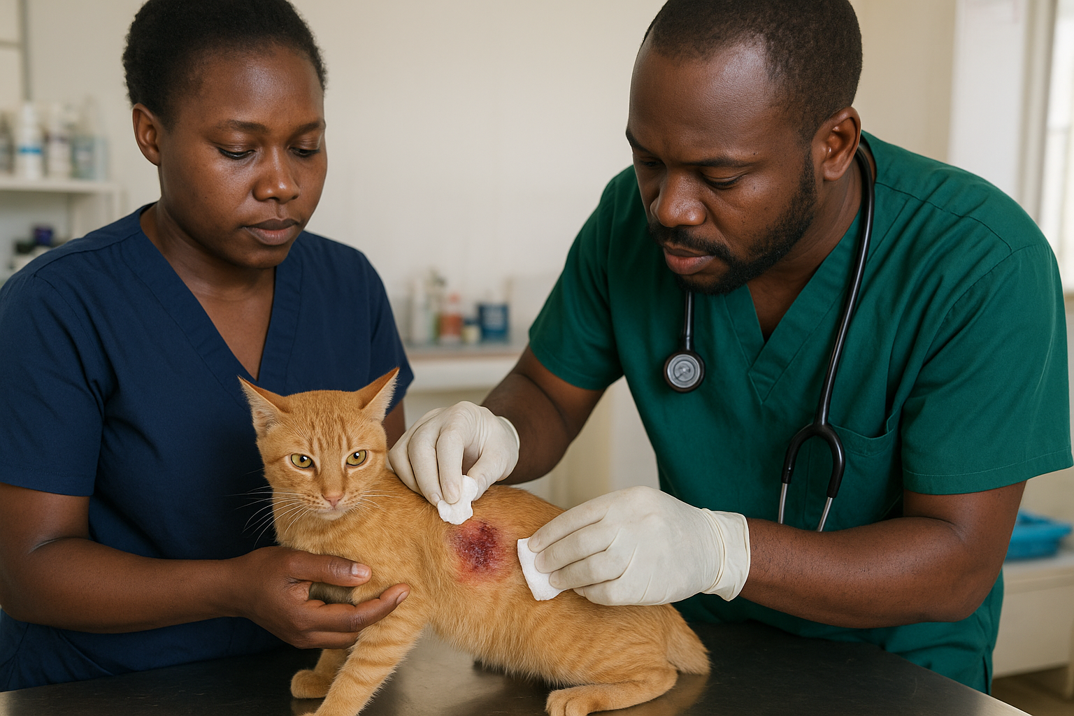 Best cat wound care in Kampala Uganda by experienced veterinarians at Superior Animal Clinic