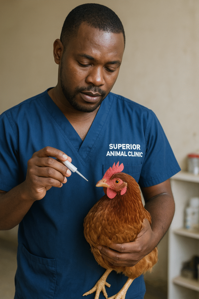 Best chicken deworming service in Kampala at Superior Animal Clinic