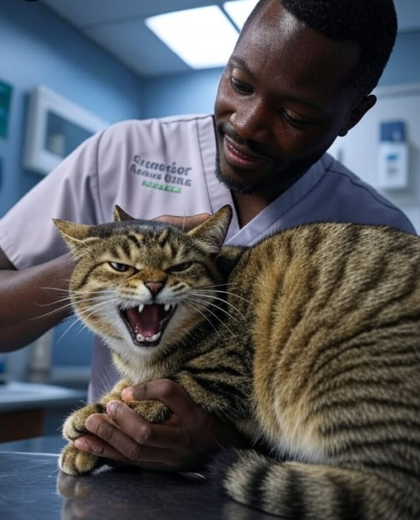Ugandan vet treating cat aggression and biting in Kampala at Superior Animal Clinic
