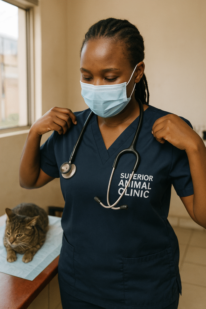 Vet treating cat flu in Kampala at Superior Animal Clinic Makindye