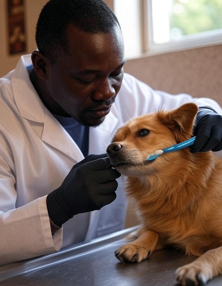 Veterinary team performing dog dental cleaning in Makindye Kampala
