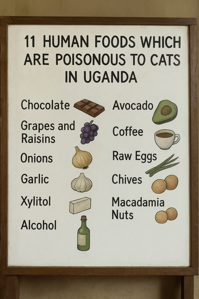 Ugandan household foods that are dangerous for cats — educational pet guide